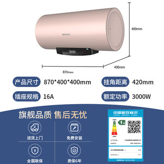 sacon 帅康 3000W速热节能60L热水器 智能防电墙无线智能遥控浴室家用储水式热水器 DSF-60DY3(E)