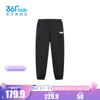 361° 童装女童针织长裤2024年春季中大童裤子 经典黑 160