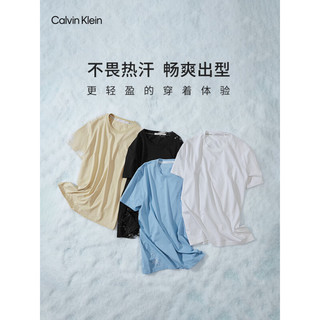 Calvin Klein【不晒系列防晒】Jeans24春夏男士户外运动凉感短袖T恤J326337 CEZ-湖泊蓝 XL