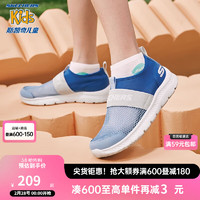 Skechers斯凯奇男童运动鞋透气轻量防滑一脚蹬夏季大眼网孔休闲鞋660064L BLGY蓝色/灰色 30