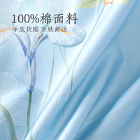 远梦纯棉四件套 自然生活纯棉四件套被套床单 紫色花语 适用1.5米床(被套：200*230cm)