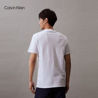 Calvin Klein Jeans24春夏男士休闲通勤经典字母印花纯棉短袖T恤40KC829 YAA-月光白 XXL