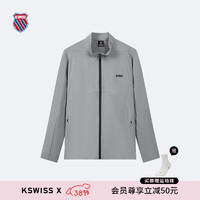 盖世威（K·SWISS）24年春季针织开衫立领长袖外套男百搭休闲运动上衣 1010257 046极致灰 L