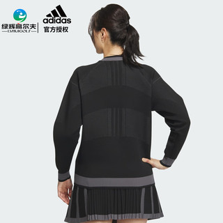 阿迪达斯（adidas）高尔夫服装女士秋冬  圆领套头衫长袖卫衣 防风保暖上衣 HZ6039 黑色 S