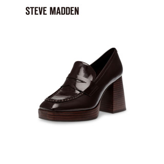 史蒂夫·马登 STEVE MADDEN/思美登方头高跟乐福鞋女单鞋 TAME ME 咖色 38