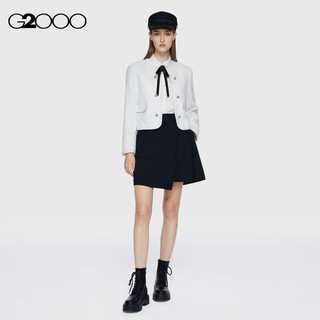 G2000女装冬平滑质感舒适亲肤可拆卸蝴蝶结长袖衬衫新AS 白色 34