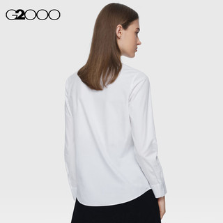 G2000女装冬平滑质感舒适亲肤可拆卸蝴蝶结长袖衬衫新AS 白色 38