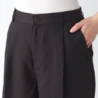 无印良品（MUJI）女式 莱赛尔纤维 短裤 裤子 休闲裤 夏天 BEC11C3S 深灰色 L
