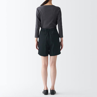 无印良品（MUJI）女式 莱赛尔纤维 短裤 裤子 休闲裤 夏天 BEC11C3S 黑色 XS