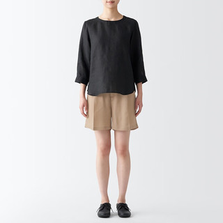 无印良品（MUJI）女式 莱赛尔纤维 短裤 裤子 休闲裤 夏天 BEC11C3S 米色 XL