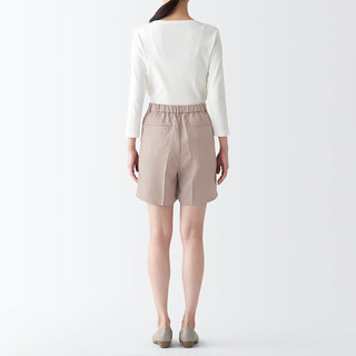 无印良品（MUJI）女式 莱赛尔纤维 短裤 裤子 休闲裤 夏天 BEC11C3S 浅米色 XL