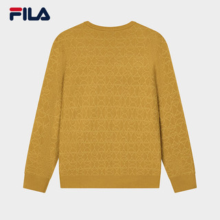 斐乐（FILA）男子织衫2024春季时尚休闲基础满印套头毛衣 海菊黄-MT 180/100A/XL