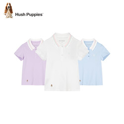 Hush Puppies 暇步士 童装儿童女童2024春夏薄款短袖POLO衫