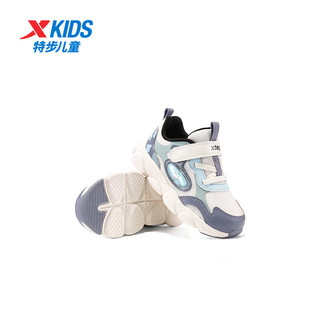 特步（XTEP）宝宝鞋子男软底学步鞋男宝宝婴儿运动机能鞋 帆白/石板灰 22码
