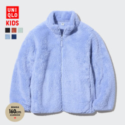 uniqlo优衣库童装男童女童长绒摇粒绒拉链茄克长袖夹克外套458897