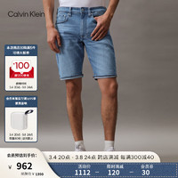 卡尔文·克莱恩 Calvin Klein Jeans24春夏男士经典标牌水洗微弹休闲牛仔短裤J325334 1AA-牛仔浅蓝 29