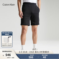 Calvin Klein【吸湿速干】运动24春夏男织带松紧腰慢跑训练运动短裤4MS4S851 001-太空黑 M