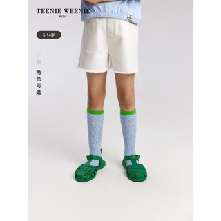 Teenie Weenie Kids小熊童装24春夏女童舒适时尚活力牛仔热裤 浅绿色 120cm