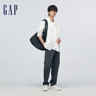 Gap 盖璞 男装春季2024通勤纯棉宽松翻领长袖衬衫休闲上衣885853