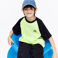 Little MO&CO. 5A抑菌 little moco童装24春男女童亲子装纯棉插肩袖短袖T恤 苹果绿色 160/76