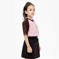 little MO&Co.5A抑菌 little moco童装24春男女童亲子装纯棉插肩袖短袖T恤 雾粉色 120/60