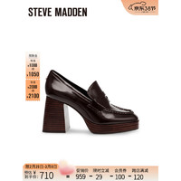 史蒂夫·马登 STEVE MADDEN/思美登方头高跟乐福鞋女单鞋 TAME ME 咖色 35