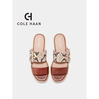 colehaan/歌涵 女士凉鞋 24年春夏厚底增高一字带凉拖鞋女W29421 米色/棕色-W29421 35.5