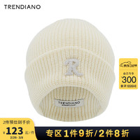 TRENDIANO冬季帽子字母刺绣针织帽男士 杏色870