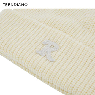 TRENDIANO官方冬季新款帽子字母刺绣针织帽男士 杏色870