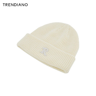 TRENDIANO官方冬季新款帽子字母刺绣针织帽男士 杏色870
