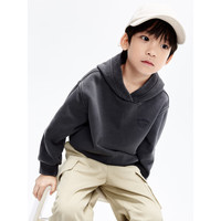 little MO&Co.little moco童装24春男女童做旧复古连帽长袖卫衣KBD1SWS016 深灰色 110/56