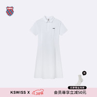 盖世威（K·SWISS）女裙 24春季 透气舒适百搭针织连衣裙 1910078 101雪峰白 S