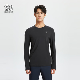 KOLON SPORT可隆户外休闲衣S-FUNCTIONAL圆领打底长袖内搭运动T恤 LHRT4SN159-BK 黑色 190/4XL