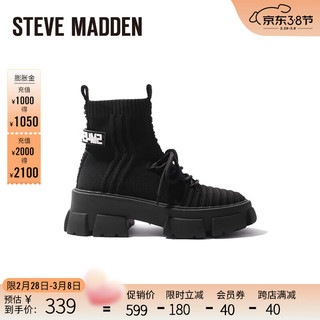 STEVE MADDEN/思美登秋冬舒适短筒弹力靴马丁靴女 TACH 黑色 34