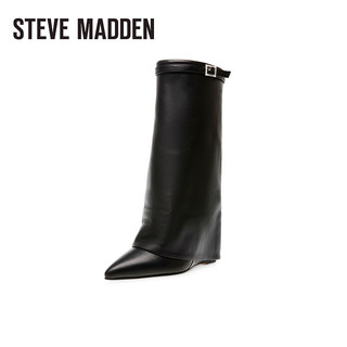 STEVE MADDEN/思美登冬时尚中筒高跟西部靴裤靴女 SHOCKER 黑色 38