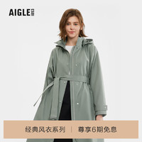 AIGLE艾高经典风衣2024年春夏女士GORE-TEX防风防雨透汽休闲 迷迭绿 AY832 S