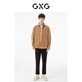 GXG 男装 商场同款卡其色翻领长袖衬衫 22年秋季新品城市户外系列