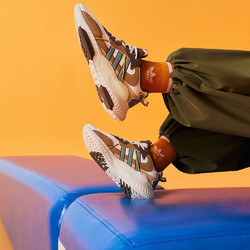 adidas 阿迪达斯 「泡泡鞋」HI-TAIL经典复古运动鞋男女阿迪达斯官方三叶草 米白色/浅棕色/深棕色/灰蓝色 37(230mm)