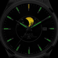 BALL 波尔 表(BALL) 瑞士机械表 铁路传承系列皓月 氚气夜灯点亮月相显示 透视底盖 黑色NM3082D-SJ-BK钢带