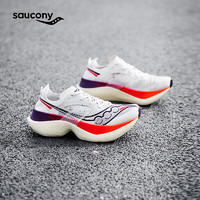 Saucony索康尼啡翼跑步鞋女马拉松碳板竞速跑鞋缓震回弹运动鞋白红35.5
