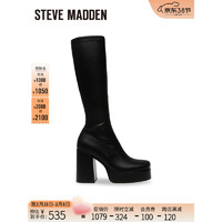 史蒂夫·马登 STEVE MADDEN/思美登冬防水台粗高跟弹力时装靴 ARENA 黑色 37