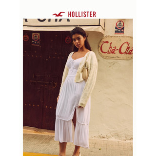 HOLLISTER24春夏柔软甜美修身泡泡袖中长款连衣裙女 356588-1 白色 L (165/100A)