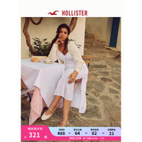 HOLLISTER24春夏柔软甜美修身泡泡袖中长款连衣裙女 356588-1 白色 S (165/88A)