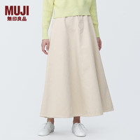 无印良品 MUJI 女式 木棉混 宽摆 轻便长裙  长半身裙女款 BE1QQA4S 原色 XS（150/58A）