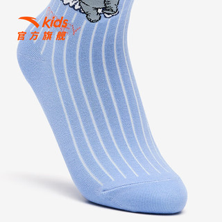 安踏儿童袜子女童袜2024夏季舒适透气儿童运动长袜 蓝紫-2 M  5-7岁