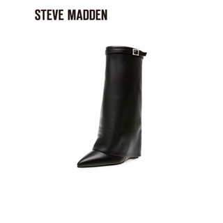 STEVE MADDEN/思美登冬时尚中筒高跟西部靴裤靴女 SHOCKER 黑色 37