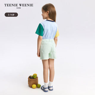 Teenie Weenie Kids小熊童装24春夏女童舒适时尚活力牛仔热裤 浅绿色 110cm