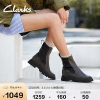 Clarks 其乐 潮思系列女鞋经典复古英伦风粗跟切尔西靴中筒短靴