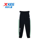 特步（XTEP）男童裤子春秋儿童长裤小童运动卫裤 纯正黑 110cm