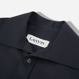 浪凡（LANVIN） 男士纯色抽绳衬衫 午夜蓝 38